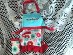 18" DOLL GRACE AMERICAN GIRL COLORFUL BIB APRON AND OVEN MITT SET